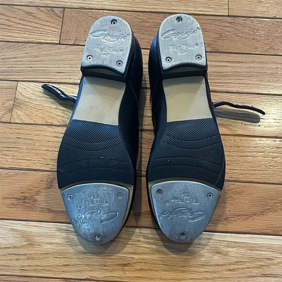 Capezio Women's Black Leather Mary Jane Tap Shoes Size 7M - Picture 8 of 8